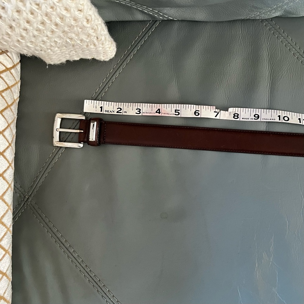 Vintage FOSSIL Genuine Leather BROWN Belt W/ Silver BUCKLE Medium (M) 29-33” - Picture 9 of 17
